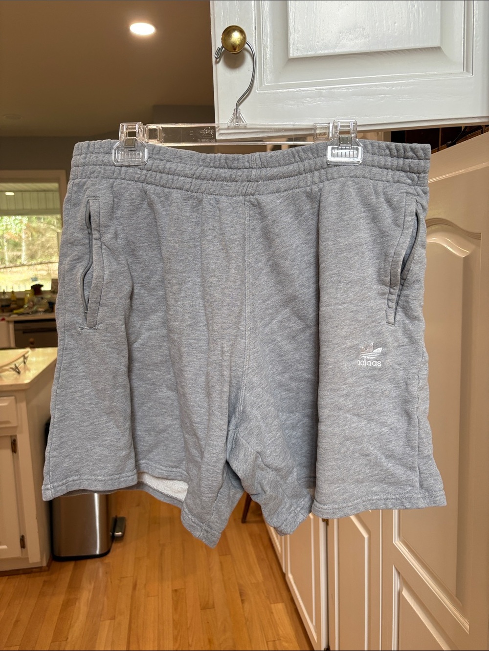 adidas Women's Light Gray Athletic Fleece Shorts